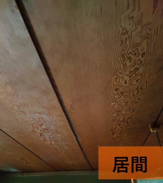 居間の天井が雨漏り　現地調査